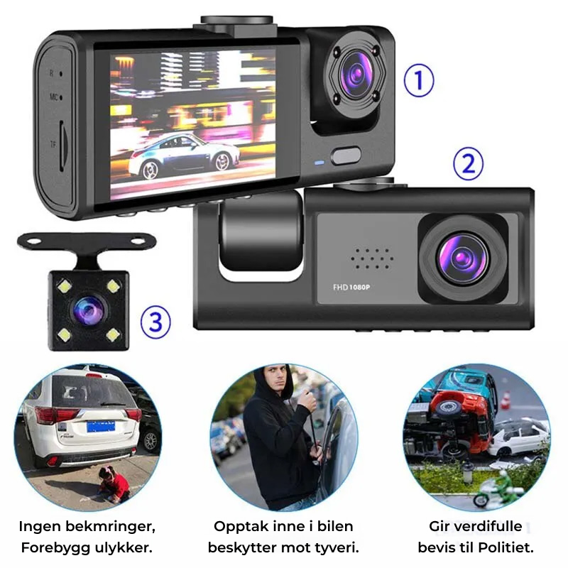 Baideluo dashcam – 1080P HD & nattvisjon