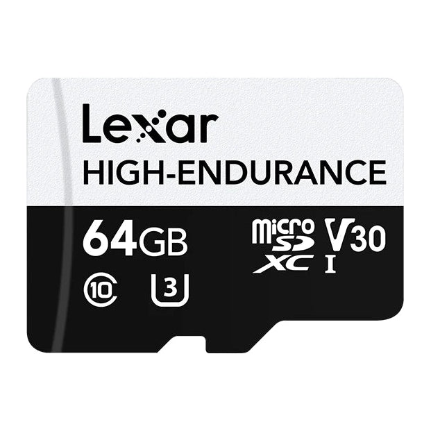 Lexar High Endurance microSD 64 GB (V30/U3) – for dashcam