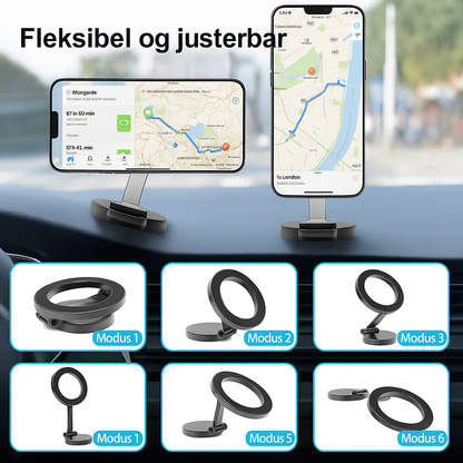 Telefonholder med Sugekopp og Magnet – 360° Justering