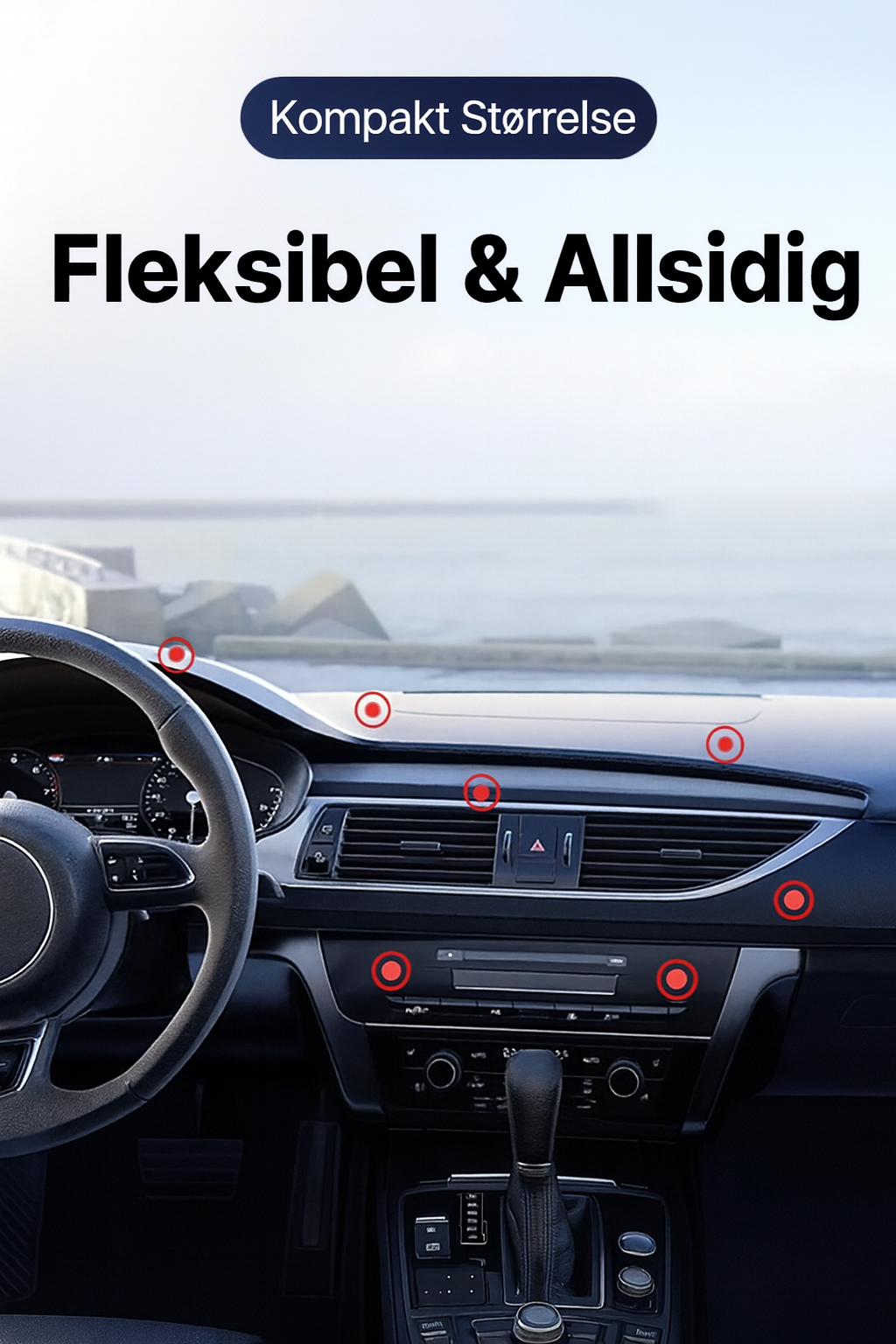 Telefonholder med Sugekopp og Magnet – 360° Justering