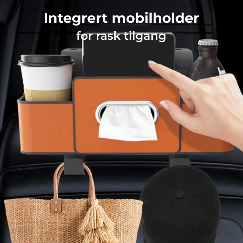 Baksete oppbevaringsboks med krok og vevholder