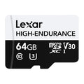 Lexar High Endurance microSD 64 GB (V30/U3) – for dashcam
